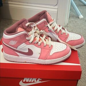 Jordan Kids Pink and White Sneakers